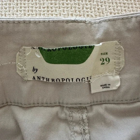 Anthropologie Colette Linen Wideleg Cream Trousers - Picture 8 of 10